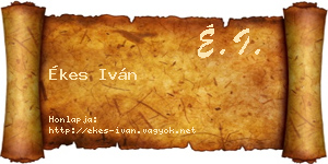 Ékes Iván névjegykártya